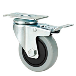 Mid duty Grey PVC Plate W/brake caster