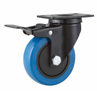 Mid duty Blue PVC Plate W/brake caster