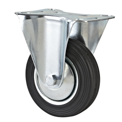Industrial black rubber Rigid caster
