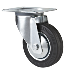 Industrial black rubber Swivel caster