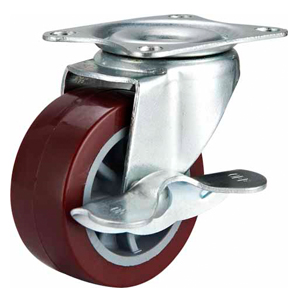 PU Plate W/side brake caster