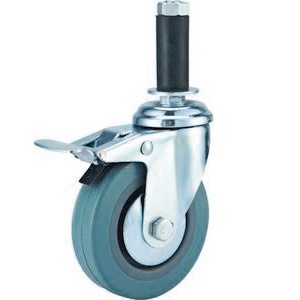Grey rubber/PVC Screw brake W/rubber sleeve caster