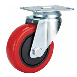 Mid duty Red PU Swivel caster