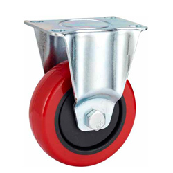 Mid duty Red PU Rigid caster