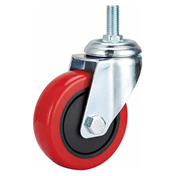 Mid duty Red PU Screw caster